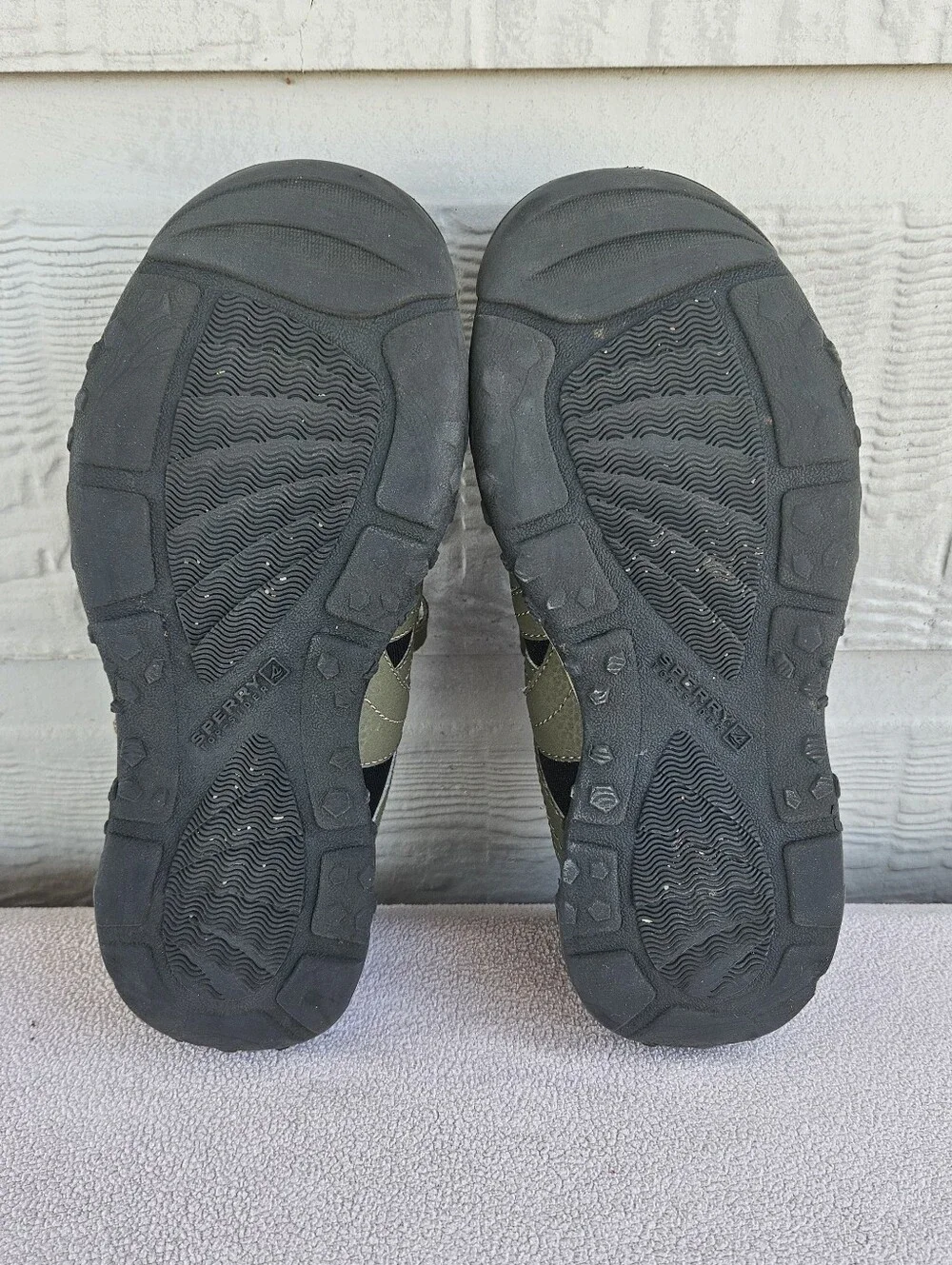 Sperry Top-Sider Wet Tech Fisherman Hiking Sandals Youth SZ 3 Olive Green Black